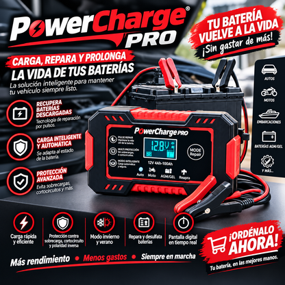 PowerCharger Pro Reparador de BATERIAS para Auto